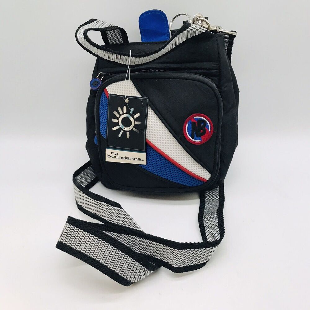NEW No Boundaries Black Detachable Crossbody Bag Double Handle Case Zip Pockets